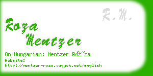 roza mentzer business card